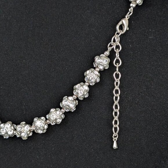 Vintage Rhinestone Pavé Style Ball Necklace - Picture 4 of 6